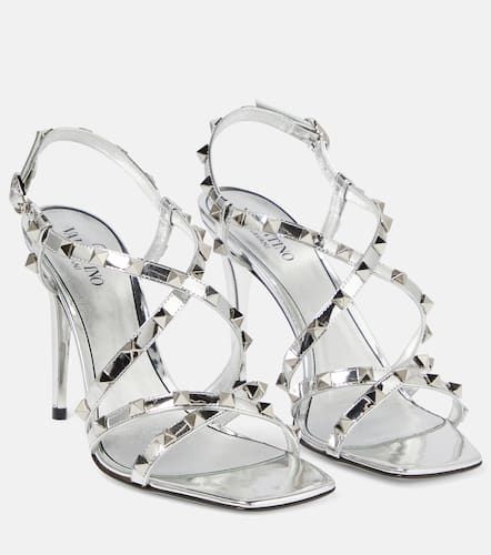 Sandali Rockstud in pelle metallizzata - Valentino Garavani - Modalova