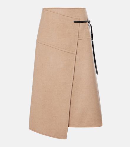 Aida leather-trimmed wool wrap skirt - Proenza Schouler - Modalova