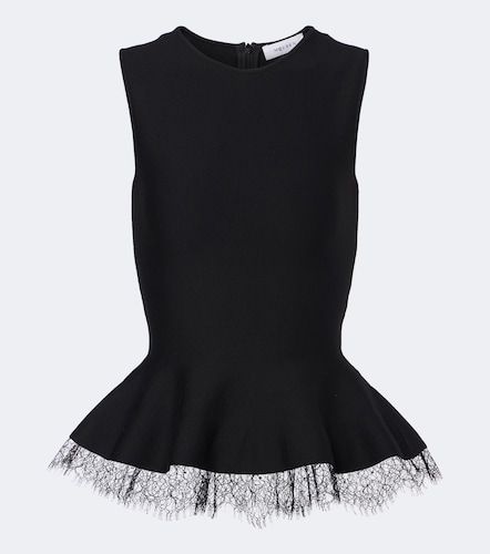 McQueen Lace-trimmed peplum top - McQueen - Modalova