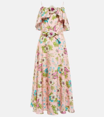 Floral silk twill midi dress - Rodarte - Modalova