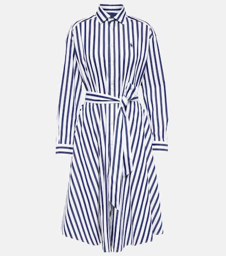 Vestido camisero midi de algodón a rayas - Polo Ralph Lauren - Modalova