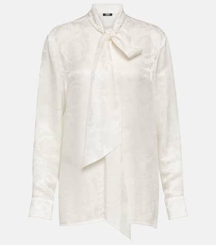 Barocco silk-trimmed jacquard blouse - Versace - Modalova