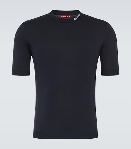 T-shirt en coton et soie à logo - Gucci - Modalova