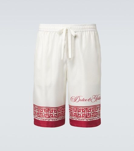 Bermudas Majolica de seda en jacquard estampado - Dolce&Gabbana - Modalova