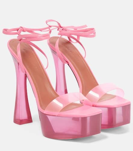 Sita leather and PVC platform sandals - Amina Muaddi - Modalova