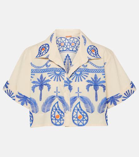 Embroidered cropped cotton shirt - Johanna Ortiz - Modalova