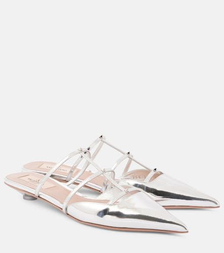 Mules Rockstud aus Metallic-Leder - Valentino Garavani - Modalova