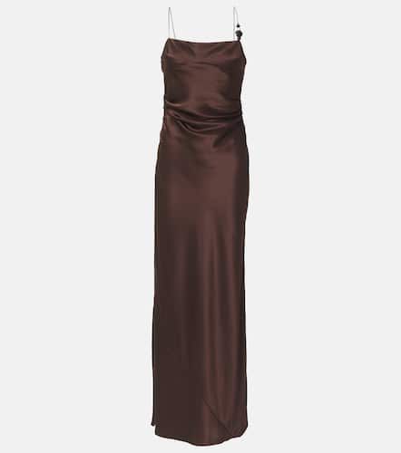 Lush beaded silk satin slip dress - SIR - Modalova