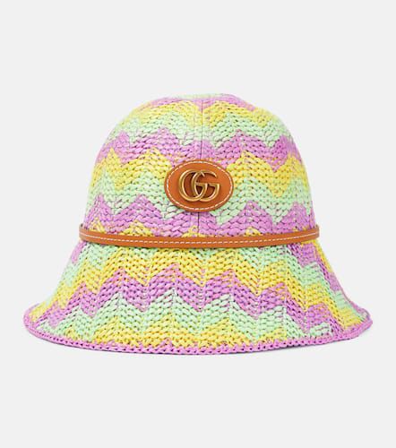 Sombrero de pescador con GG y ribetes de piel - Gucci - Modalova