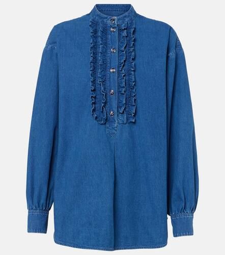 Blusa en denim con volantes - Valentino - Modalova