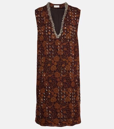 Floral embellished georgette midi dress - Dries Van Noten - Modalova