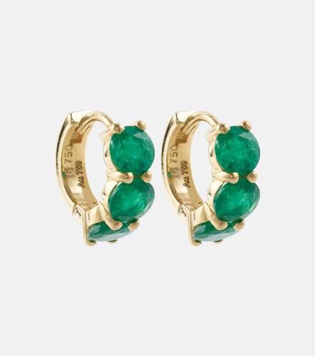 Huggie 18kt hoop earrings with emeralds - Ileana Makri - Modalova
