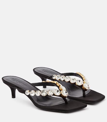 High Summer embellished satin thong sandals - Versace - Modalova