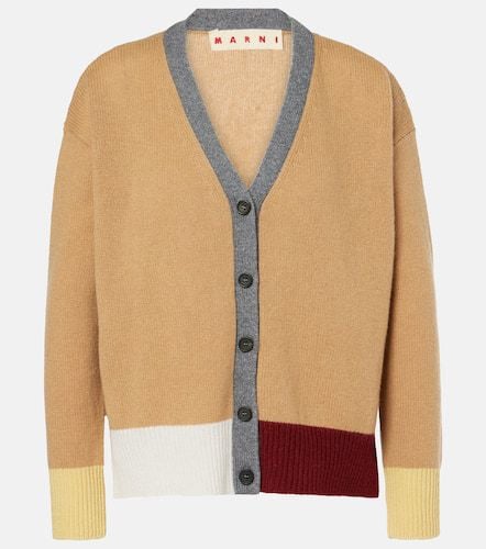 Colorblocked asymmetric cashmere cardigan - Marni - Modalova