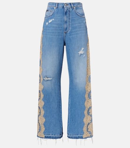 Jeans anchos con encaje - Dolce&Gabbana - Modalova