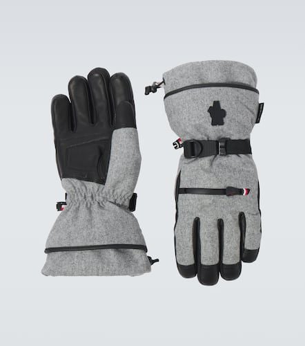 Guantes de esquí de lana virgen con piel - Moncler Grenoble - Modalova