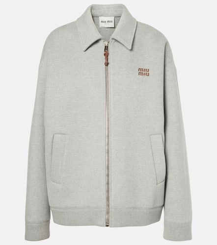 Miu Miu Logo cotton jersey blouson - Miu Miu - Modalova