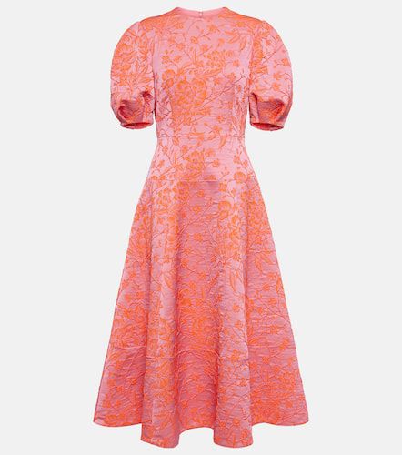 Puff-sleeve matelassÃ© midi dress - Erdem - Modalova