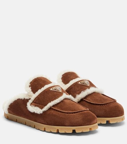 Prada Mules de ante con borrego - Prada - Modalova