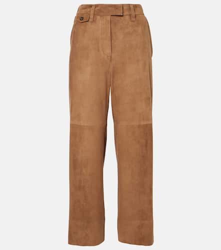 Pantalones anchos de ante de tiro medio - Brunello Cucinelli - Modalova