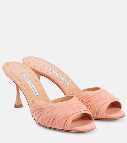 Pantoletten Pirua 70 aus Veloursleder - Manolo Blahnik - Modalova