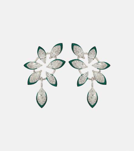 Pendientes The Leaf de oro blanco de 18 ct con diamantes - Kamyen - Modalova