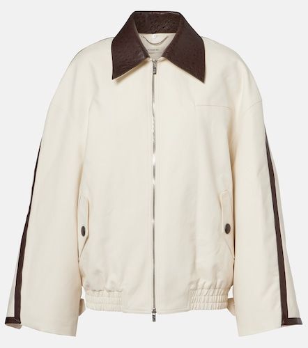Leather-trimmed cotton jacket - Jacques Wei - Modalova