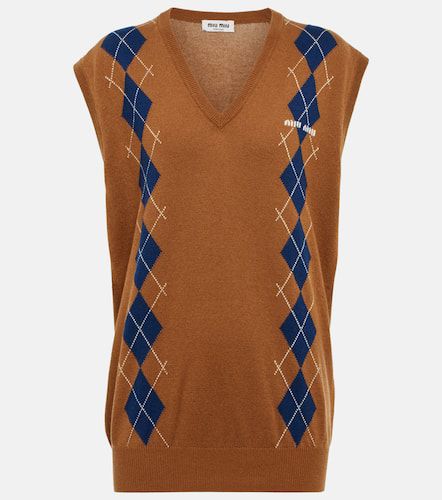 Miu Miu Gilet in cashmere a rombi - Miu Miu - Modalova