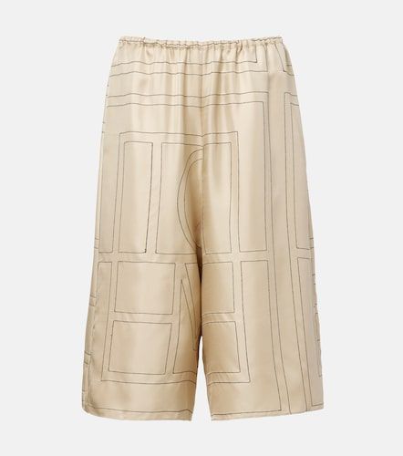 Bermudas de satén de seda bordadas - Toteme - Modalova