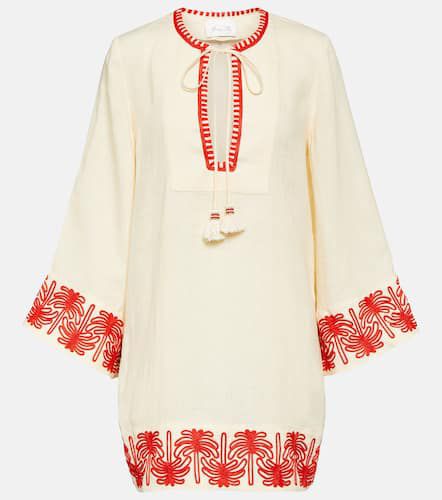 Embroidered linen-blend minidress - Johanna Ortiz - Modalova
