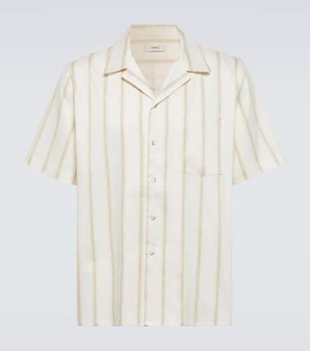 Striped linen-blend bowling shirt - Commas - Modalova