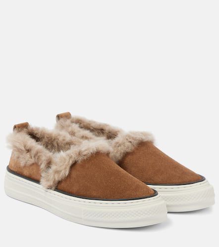 Shearling-lined suede slip-on shoes - Brunello Cucinelli - Modalova