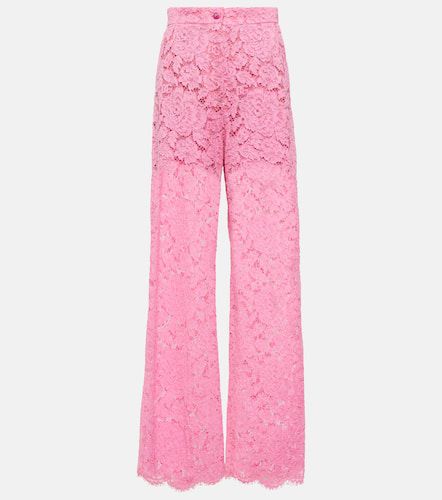 High-rise wide-leg lace pants - Dolce&Gabbana - Modalova