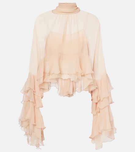 Chloé Blusa in mussola di seta con volant - Chloe - Modalova