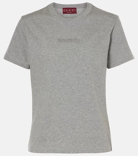 T-shirt in jersey di cotone con logo - Gucci - Modalova