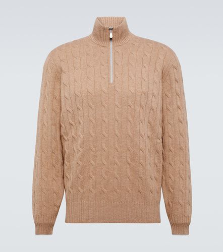 Cable-knit cashmere half-zip sweater - Brunello Cucinelli - Modalova