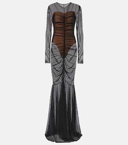 Norma Kamali Shirred sheer gown - Norma Kamali - Modalova