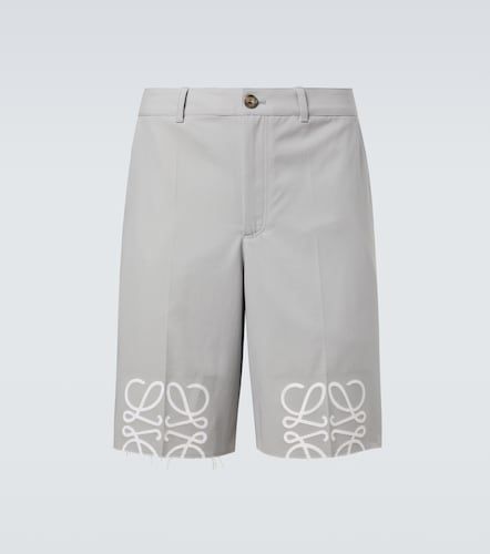 Shorts de sarga de algodón con anagrama - Loewe - Modalova