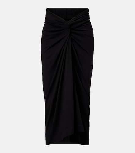 Gathered cotton jersey midi skirt - Dries Van Noten - Modalova