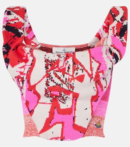 Graffiti cotton-blend bustier top - Vivienne Westwood - Modalova