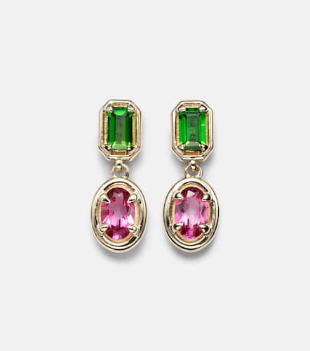 Duchess Orchid 10kt earrings with chrome diopside and pink topaz - Stone and Strand - Modalova