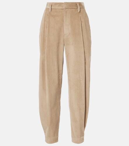 High-rise cotton cropped pants - Brunello Cucinelli - Modalova