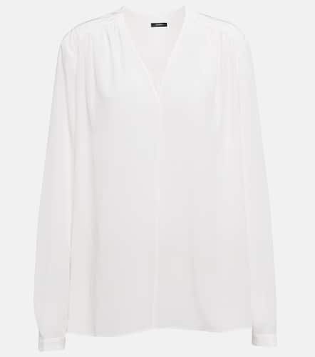 Blusa de seda con cuello en pico - Joseph - Modalova