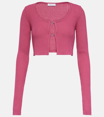 Logo ribbed-knit cropped cardigan - Blumarine - Modalova