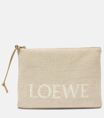 Bustina Oblong in jacquard con pelle - Loewe - Modalova