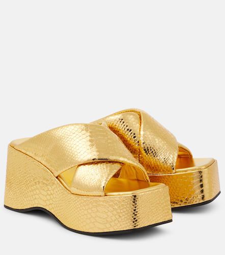 Vicky metallic leather platform sandals - Paris Texas - Modalova