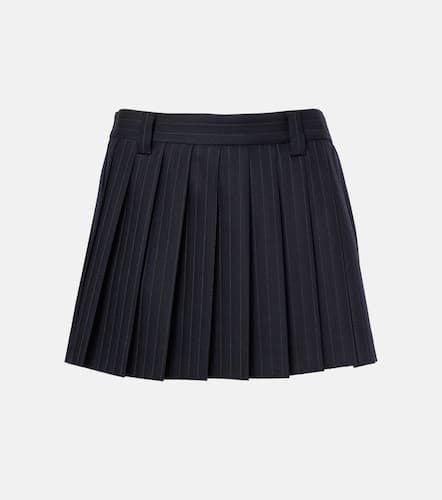 Pleated wool-blend miniskirt - Miu Miu - Modalova