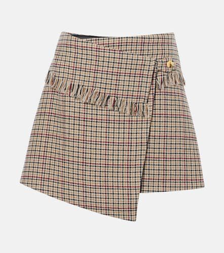 Ganni Checked wool-blend wrap skirt - Ganni - Modalova