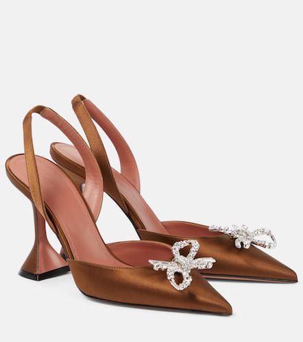 Pumps slingback Rosie 95 in raso - Amina Muaddi - Modalova