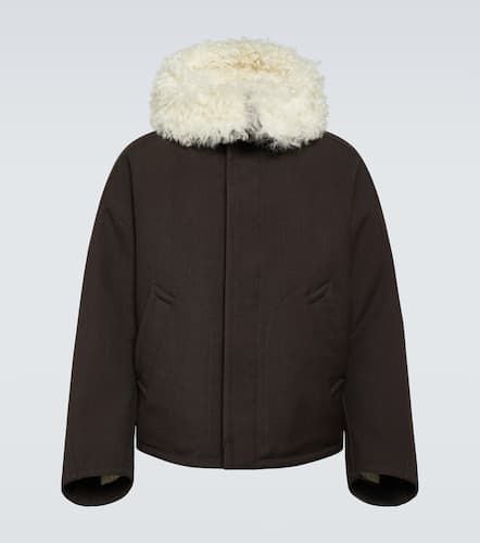 Shearling-trimmed wool parka - Bottega Veneta - Modalova